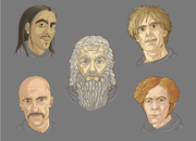 Kadir, Joro (oben), Loxias (mitte), Bellrian, Lodewijk (unten)