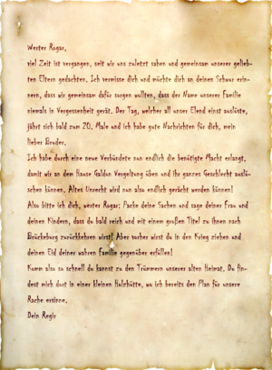 Regirs Brief an seinen Bruder Rogar